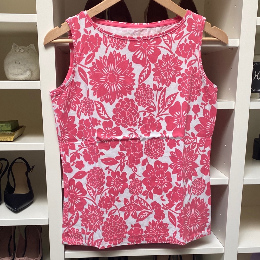 Talbots Pink and White Floral Tank Top. XS. EUC.